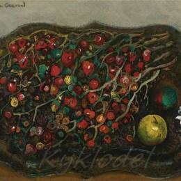 《有浆果和苹果的静物》鲍里斯·格里戈里耶夫(Boris Grigoriev)高清作品欣赏