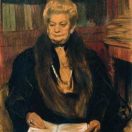 鲍里斯·克斯托依列夫(Boris Kustodiev)高清作品:Portrait of a writer Alexandra Vasilevny Schwartz