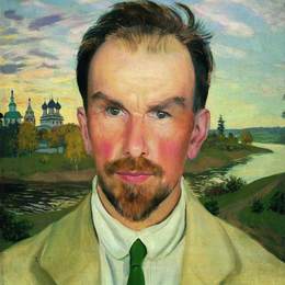 鲍里斯·克斯托依列夫(Boris Kustodiev)高清作品:Portrait of an Art Historian and Restorer Alexander Anisimov