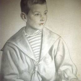 鲍里斯·克斯托依列夫(Boris Kustodiev)高清作品:Portrait of Dmitri Dmitrievich Shostakovich  as a Child