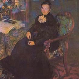 鲍里斯·克斯托依列夫(Boris Kustodiev)高清作品:Portrait of E.Kustodieva, Artists Mother