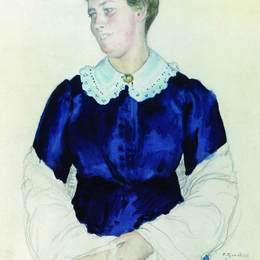 鲍里斯·克斯托依列夫(Boris Kustodiev)高清作品:Portrait of Elizabeth Mikhailovna Botkina