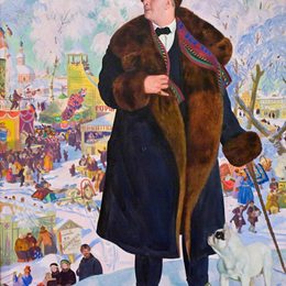 鲍里斯·克斯托依列夫(Boris Kustodiev)高清作品:Portrait of Fyodor Chaliapin