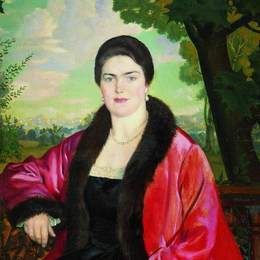 鲍里斯·克斯托依列夫(Boris Kustodiev)高清作品:Portrait of M.V. Chaliapina