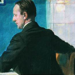 鲍里斯·克斯托依列夫(Boris Kustodiev)高清作品:Portrait of M.V. Dobuzhinsky