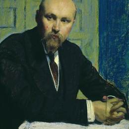 鲍里斯·克斯托依列夫(Boris Kustodiev)高清作品:Portrait of Nikolay Rerich