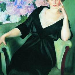 鲍里斯·克斯托依列夫(Boris Kustodiev)高清作品:Portrait of Rene Ivanovna Notgaft