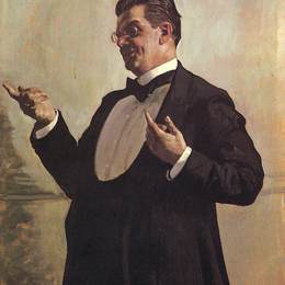 鲍里斯·克斯托依列夫(Boris Kustodiev)高清作品:Portrait of Russian actor Vasily Luzhsky