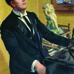 鲍里斯·克斯托依列夫(Boris Kustodiev)高清作品:Portrait of the Composer D.V. Morozov