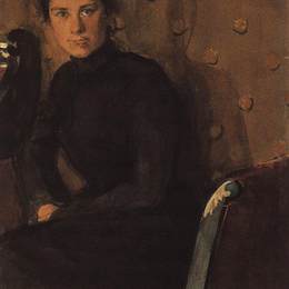 鲍里斯·克斯托依列夫(Boris Kustodiev)高清作品:Portrait of Y.E. Kustodieva