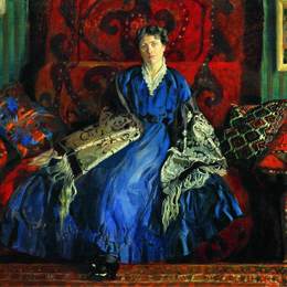 鲍里斯·克斯托依列夫(Boris Kustodiev)高清作品:Portrait of Y.E. Kustodieva