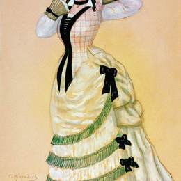 鲍里斯·克斯托依列夫(Boris Kustodiev)高清作品:Sketch of Kupavina for Ostrovskys play &amp;ampquotWo