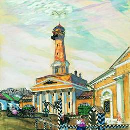 鲍里斯·克斯托依列夫(Boris Kustodiev)高清作品:Square in Krutogorsk