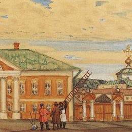 鲍里斯·克斯托依列夫(Boris Kustodiev)高清作品:Street in Krutogorsk