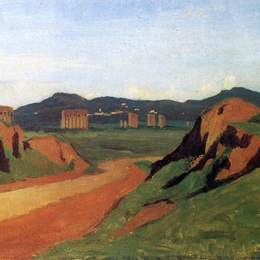《罗马平原的渡槽》卡米耶·柯罗(Camille Corot)高清作品欣赏