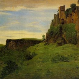 《高曼建筑在石头上的手机（三门》卡米耶·柯罗(Camille Corot)高清作品欣赏