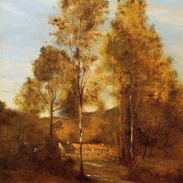 卡米耶·柯罗(Camille Corot)高清作品:Clearing in the Bois Pierre, at Eveaux near Chateau Thiery