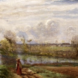 《水中读书的女孩》卡米耶·柯罗(Camille Corot)高清作品欣赏