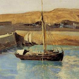 《翁弗勒尔钓鱼船》卡米耶·柯罗(Camille Corot)高清作品欣赏