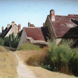 《奥尔良附近的房子》卡米耶·柯罗(Camille Corot)高清作品欣赏