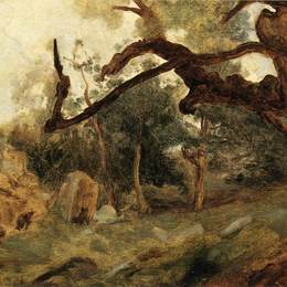 卡米耶·柯罗(Camille Corot)高清作品:L Arbre Tordu, Les Chenes du Mont Usey, Fontainebleau