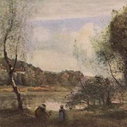 卡米耶·柯罗(Camille Corot)高清作品:Pond of Ville dAvray