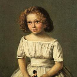 卡米耶·柯罗(Camille Corot)高清作品:Portrait of Madame Langeron, Four Years Old