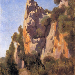 《奇维塔卡斯提亚的岩石》卡米耶·柯罗(Camille Corot)高清作品欣赏