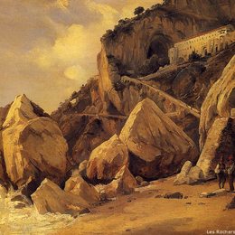 《阿马尔菲岩石》卡米耶·柯罗(Camille Corot)高清作品欣赏
