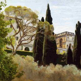 卡米耶·柯罗(Camille Corot)高清作品:The Facade of the Villa d Este at Tivoli, View from the Gard