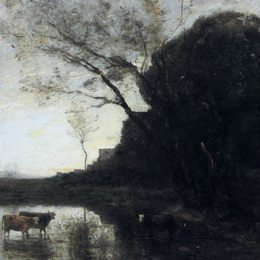 《弯树下的福特》卡米耶·柯罗(Camille Corot)高清作品欣赏