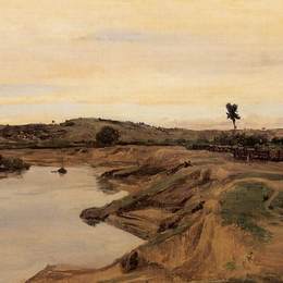 《普桑长廊（罗马坎帕尼亚）》卡米耶·柯罗(Camille Corot)高清作品欣赏