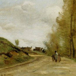 《古维约之路》卡米耶·柯罗(Camille Corot)高清作品欣赏