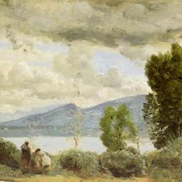 卡米耶·柯罗(Camille Corot)高清作品:View of Chalet de Chenes, Bellvue, Geneva