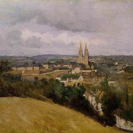 卡米耶·柯罗(Camille Corot)高清作品:View of Saint Lo with the River Vire in the Foreground