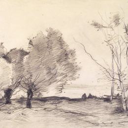 《柳树和白杨树》卡米耶·柯罗(Camille Corot)高清作品欣赏
