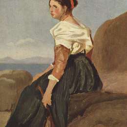 《曼陀林女人》卡米耶·柯罗(Camille Corot)高清作品欣赏