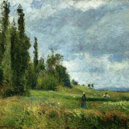 卡米耶·毕沙罗(Camille Pissarro)高清作品:A part of Groettes, Pontoise, Gray Weather