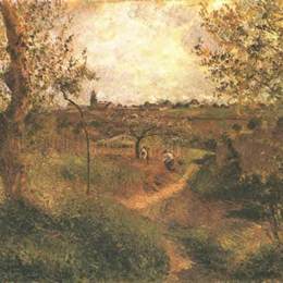 《穿过田野的小路》卡米耶·毕沙罗(Camille Pissarro)高清作品欣赏