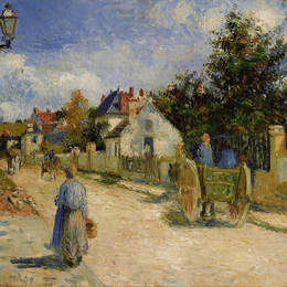 《蓬图瓦兹的一条街》卡米耶·毕沙罗(Camille Pissarro)高清作品欣赏
