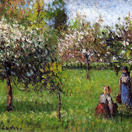 卡米耶·毕沙罗(Camille Pissarro)高清作品:Apple Blossoms, Eragny