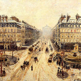 《大街欧莱雅雪运行效应》卡米耶·毕沙罗(Camille Pissarro)高清作品欣赏