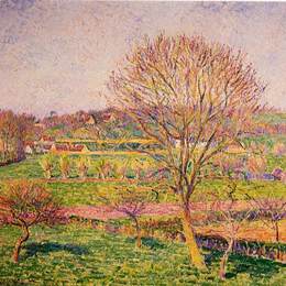 卡米耶·毕沙罗(Camille Pissarro)高清作品:Big Walnut Tree at Eragny