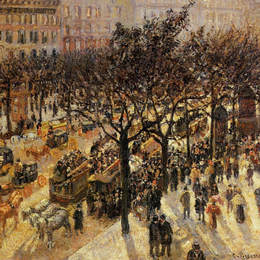 卡米耶·毕沙罗(Camille Pissarro)高清作品:Boulevard des Italiens Afternoon