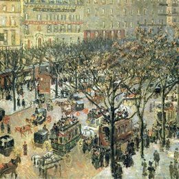 卡米耶·毕沙罗(Camille Pissarro)高清作品:Boulevard des Italiens Morning, Sunlight