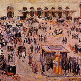 卡米耶·毕沙罗(Camille Pissarro)高清作品:Cour du Havre (Gare St. Lazare)