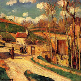 卡米耶·毕沙罗(Camille Pissarro)高清作品:Crossroads at lHermitage, Pontoise