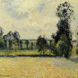 卡米耶·毕沙罗(Camille Pissarro)高清作品:Field of Oats in Eragny