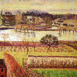 卡米耶·毕沙罗(Camille Pissarro)高清作品:Flood, Twilight Effect, Eragny