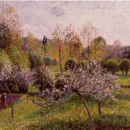 卡米耶·毕沙罗(Camille Pissarro)高清作品:Flowering Apple Trees, Eragny